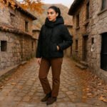 Doudoune femme noire – Veste d’hiver tendance avec col montant – Image 5