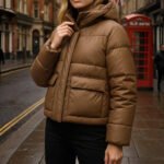 Doudoune Femme Marron – Manteau d’Hiver Chaud avec Capuche & Grandes Poches – Image 3