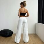 Women’s White Jogger Pants with Graphic Print – Urban Streetwear - Image 6