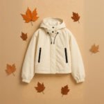 Geacă de Iarnă pentru Femei Crem – Geacă Minimalistă cu Glugă - imagine 6