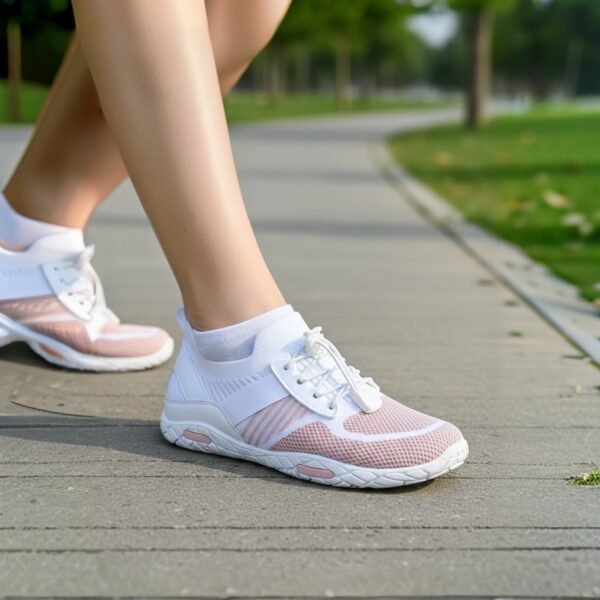 Women’s Lightweight Sneakers White Pink – Breathable & Stylish - Image 7
