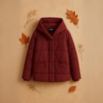 Doudoune Femme Bordeaux – Veste Matelassée à Col Large – Image 6