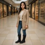 Damen Schnürstiefel Schwarz – Kniehohe Boots mit Reißverschluss & Profilsohle – Bild 5