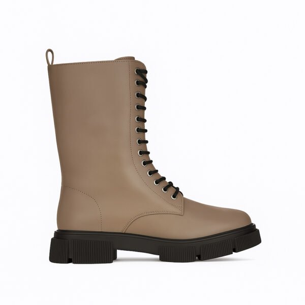 Damen Combat Boots Grau – Trendige Schnürstiefel mit Chunky-Sohle – Bild 6