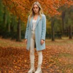 Damen Lace-Up Boots Beige – Trendige Chunky Stiefel mit hohem Schaft – Bild 6