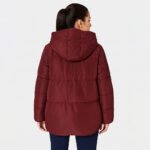 Doudoune Femme Bordeaux – Veste Matelassée à Col Large – Image 7