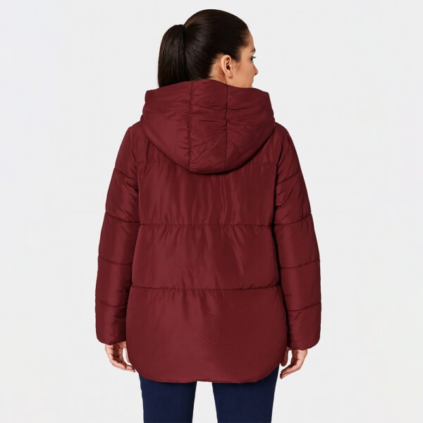 Doudoune Femme Bordeaux – Veste Matelassée à Col Large – Image 7