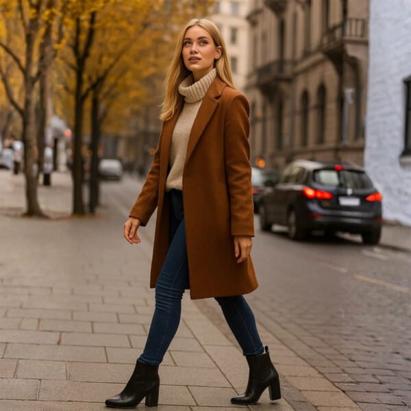 Damen Chelsea Boots Schwarz – Elegante High Heel Stiefeletten mit Blockabsatz – Bild 7