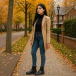 Damen Chelsea Boots Schwarz – Chunky Stiefeletten mit Kroko-Optik – Bild 6