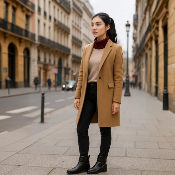 Damen Ankle Boots Schwarz – Elegante Stiefeletten mit Schnalle & Nieten-Details – Bild 7