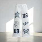 Women’s White Jogger Pants with Graphic Print – Urban Streetwear - Image 11