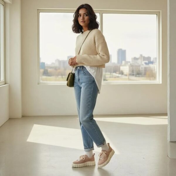 Lascana Damen Sneaker Beige mit Plateau-Sohle – Komfort & Stil – Bild 10