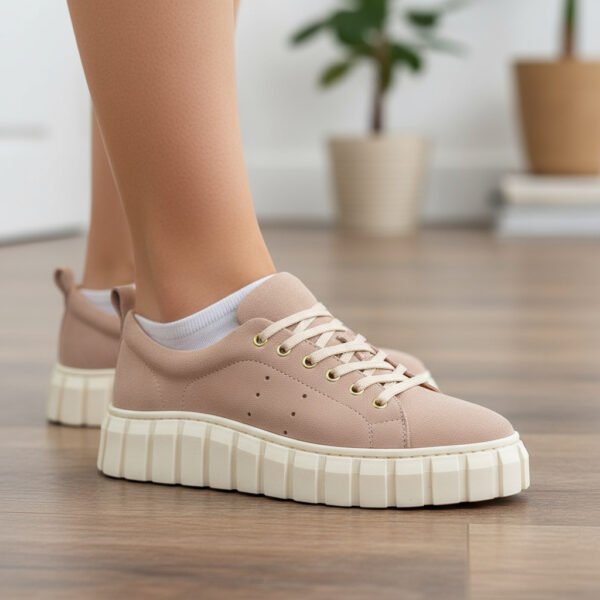 Lascana Damen Sneaker Beige mit Plateau-Sohle – Komfort & Stil – Bild 6